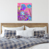 抽象芸術紫と青あじさい紫とマゼンタ キャンバスプリント (インサイチュ (寝室))