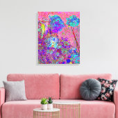 抽象芸術紫と青あじさい紫とマゼンタ キャンバスプリント (インサイチュ (リビング))