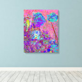抽象芸術紫と青あじさい紫とマゼンタ キャンバスプリント (インサイチュ (ウッドフロア))