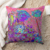 抽象芸術紫と青あじさい紫とマゼンタ クッション (ブランケット)