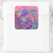 抽象芸術紫と青あじさい紫とマゼンタ スクエアシール (バッグ)