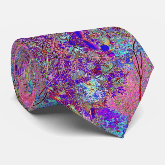 抽象芸術紫と青あじさい紫とマゼンタ ネクタイ (ロール)