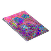 抽象芸術紫と青あじさい紫とマゼンタ ノートブック (右側)