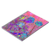 抽象芸術紫と青あじさい紫とマゼンタ ノートブック (左側)