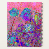 抽象芸術紫と青あじさい紫とマゼンタ プランナー手帳 (裏面)