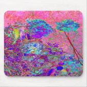 抽象芸術紫と青あじさい紫とマゼンタ マウスパッド (正面)