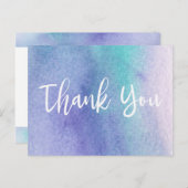 抽象芸術紫と青の水色ありがとう ポストカード (正面/裏面)