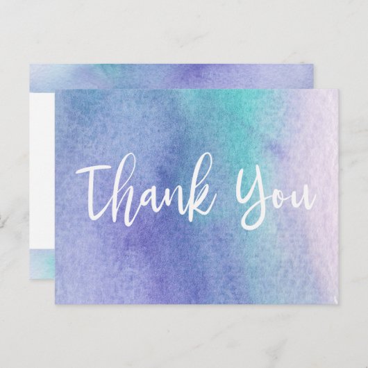 抽象芸術紫と青の水色ありがとう ポストカード (正面/裏面)