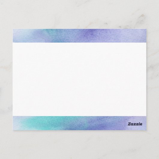 抽象芸術紫と青の水色ありがとう ポストカード (裏面)