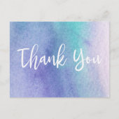 抽象芸術紫と青の水色ありがとう ポストカード (正面)