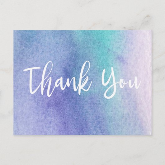 抽象芸術紫と青の水色ありがとう ポストカード (正面)