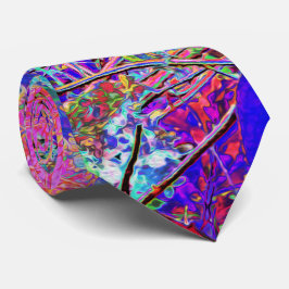 抽象芸術紫と青紫アジサイ(紫) ネクタイ