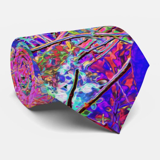 抽象芸術紫と青紫アジサイ（紫） ネクタイ (ロール)