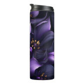 抽象芸術紫と黒の花の画像 タンブラー (回転右)