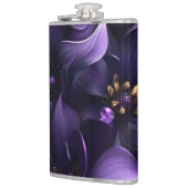 抽象芸術紫と黒の花の画像 フラスク (左)