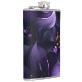 抽象芸術紫と黒の花の画像 フラスク (右)