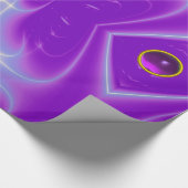 抽象芸術紫の光波、渦巻き ラッピングペーパー (角)