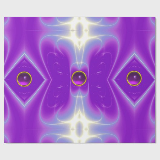 抽象芸術紫の光波、渦巻き ラッピングペーパー (フラット)