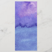 抽象芸術紫の水結婚色のメニューカード メニュー (裏面)