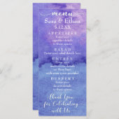 抽象芸術紫の水結婚色のメニューカード メニュー (正面/裏面)