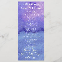 抽象芸術紫の水結婚色のメニューカード