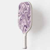 抽象芸術紫の液体大理石パターン ピックルボールラケット (左)