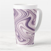 抽象芸術紫の液体大理石 カフェラテマグ (右アングル)