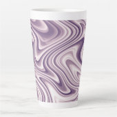 抽象芸術紫の液体大理石 カフェラテマグ (正面)
