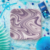 抽象芸術紫の液体大理石 ペーパープレート (パーティー)