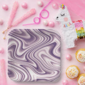 抽象芸術紫の液体大理石 ペーパープレート (パーティー)