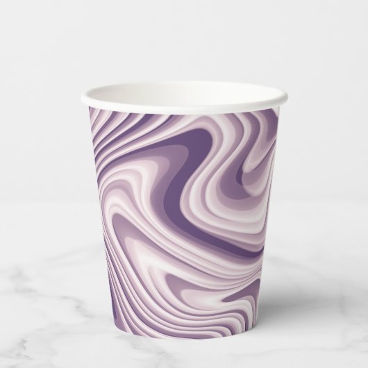 抽象芸術紫の液体大理石 紙コップ (裏面)
