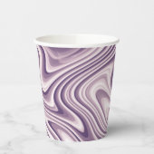抽象芸術紫の液体大理石 紙コップ (左)