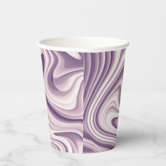 抽象芸術紫の液体大理石 紙コップ (右)
