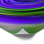 抽象芸術紫の緑の渦巻き色のプリント ポスター (角)