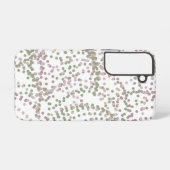 抽象芸術紫の緑の白いドット SAMSUNG GALAXYケース (裏面横)