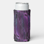 抽象芸術紫の羽毛 スリム缶クーラー (Seltzer正面)