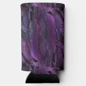 抽象芸術紫の羽毛 スリム缶クーラー (裏面)