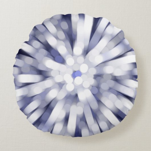 抽象芸術紫の背景フラクタル爆発星 ラウンドクッション (正面)