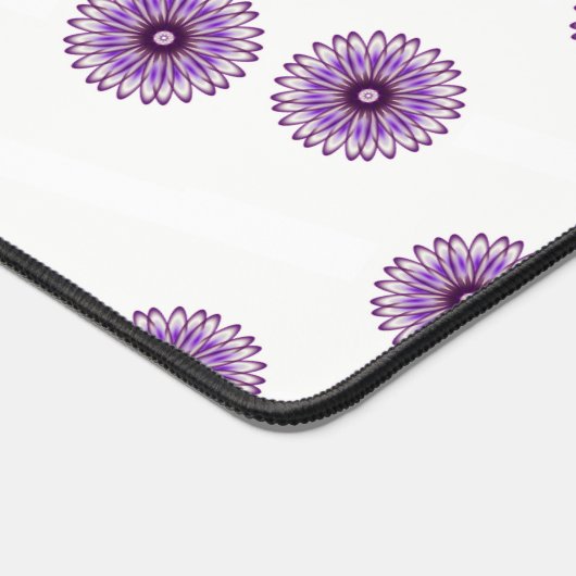 抽象芸術紫の花模様 デスクマット (コーナー)