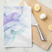 抽象芸術紫の霞 キッチンタオル (四つ折り)