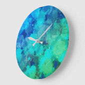 抽象芸術紫の青の色抽象芸術 ラージ壁時計 (傾斜)