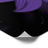 抽象芸術紫ひまわりフローラ ポスター (角)