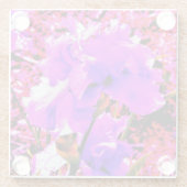 抽象芸術紫アイリス（赤） ガラスコースター (裏面)