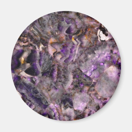 抽象芸術紫アメジスト石英大理石花崗岩 マグネット (正面)