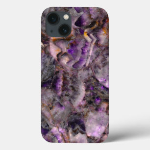 抽象芸術紫アメジスト石英大理石花崗岩 iPhone 13ケース