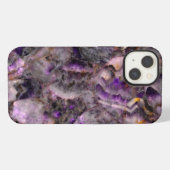 抽象芸術紫アメジスト石英大理石花崗岩 iPhoneケース (裏面横)