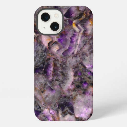 抽象芸術紫アメジスト石英大理石花崗岩 iPhoneケース (裏面)