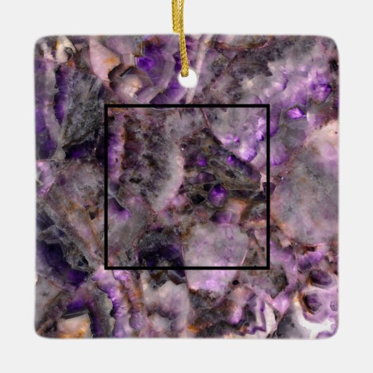 抽象芸術紫アメジスト石英、紫色の花崗岩 セラミックオーナメント (正面)
