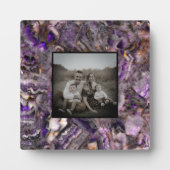 抽象芸術紫アメジスト石英、紫色の花崗岩 フォトプラーク (正面)