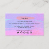 抽象芸術紫グラデーションピンク水彩洗剤 名刺 (裏面)